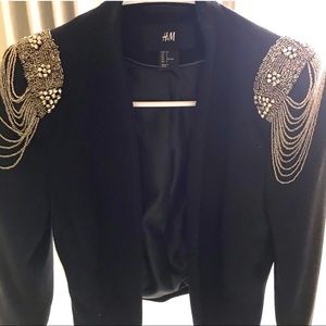 H&M padded black blazer